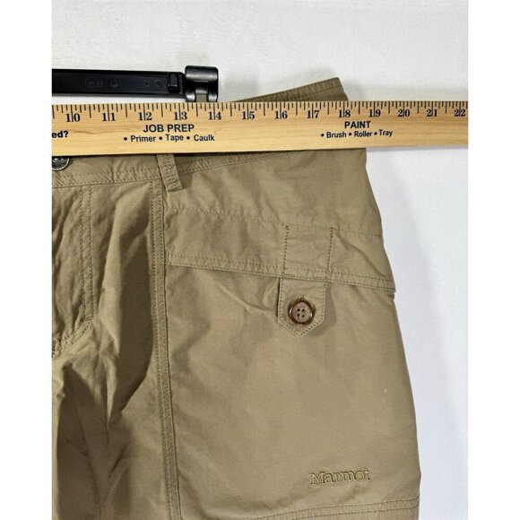 Marmot Ginny Shorts Womens 12 Khaki Tan Button Pockets Nylon Cotton Stretch - Picture 6 of 9
